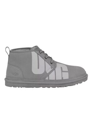 UGG Australia Neumel Gray Suede CHOPD Cobble Shearling Unisex Chukka Boots
